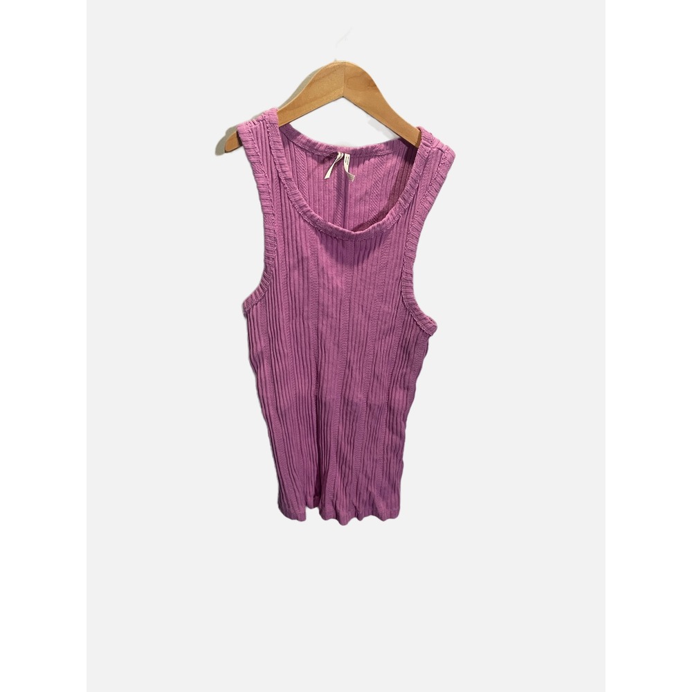 Anthropologie‎ Ribbed Tank Top Womens Small Purple Scoop Neck Casual Basic Knit